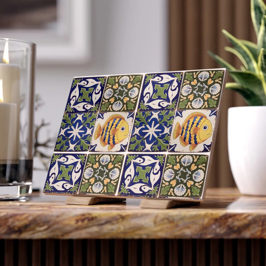 Fish Geometrical Ceramic Wall Tiles - Modern Art Design - DipaliZ