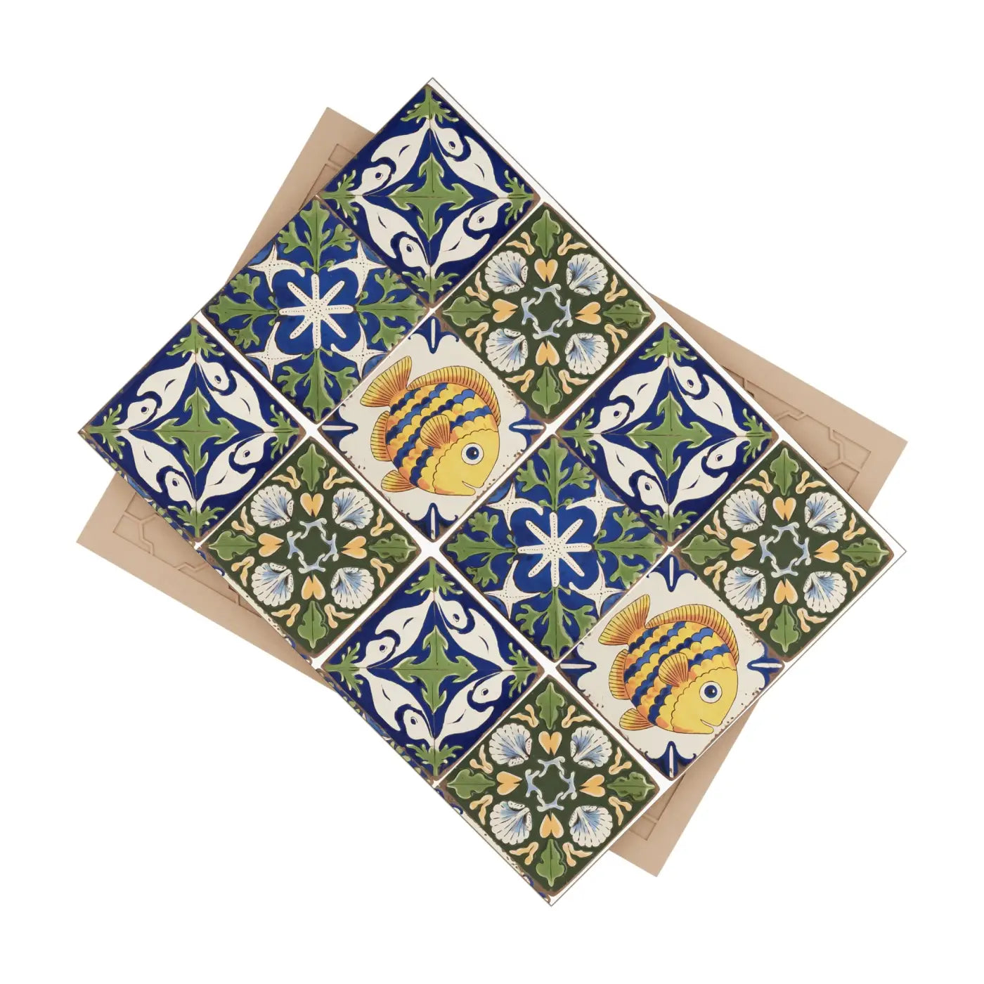 Fish Geometrical Ceramic Wall Tiles - Modern Art Design - DipaliZ