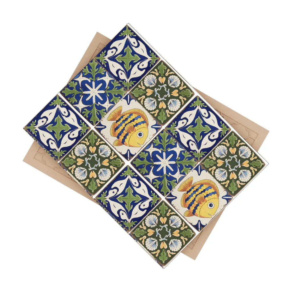 Fish Geometrical Ceramic Wall Tiles - Modern Art Design - DipaliZ