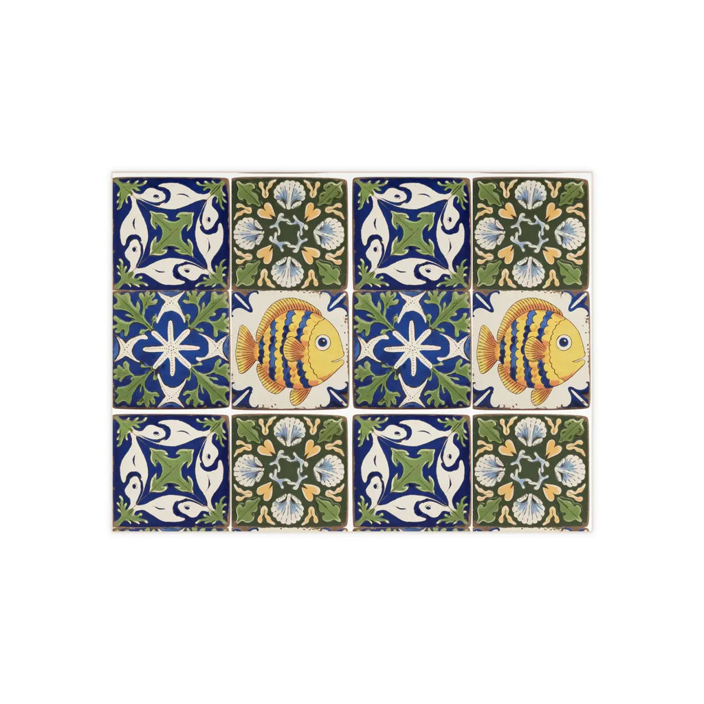 Fish Geometrical Ceramic Wall Tiles - Modern Art Design - DipaliZ