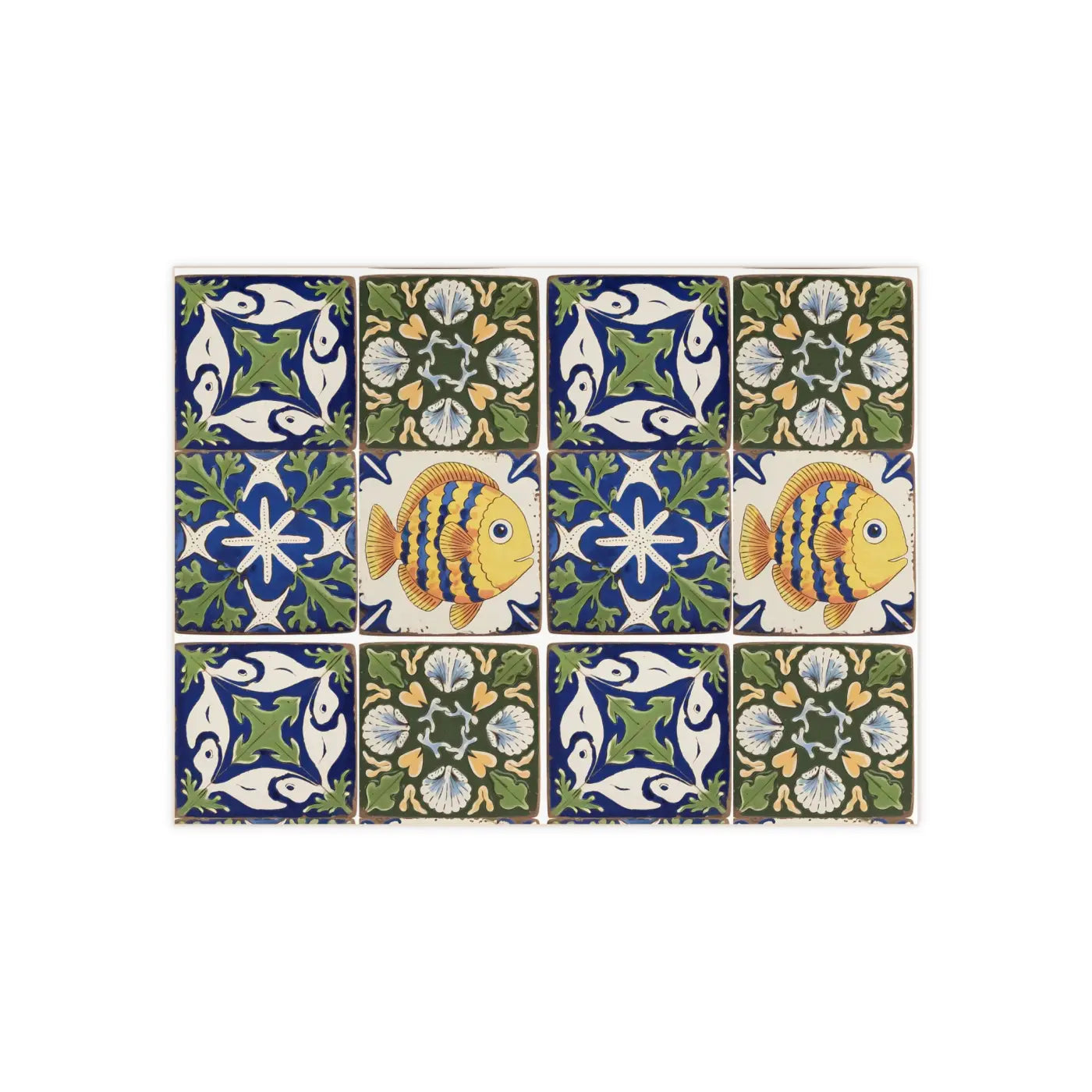 Fish Geometrical Ceramic Wall Tiles - Modern Art Design - DipaliZ