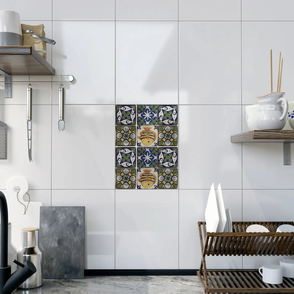 Fish Geometrical Ceramic Wall Tiles - Modern Art Design - DipaliZ
