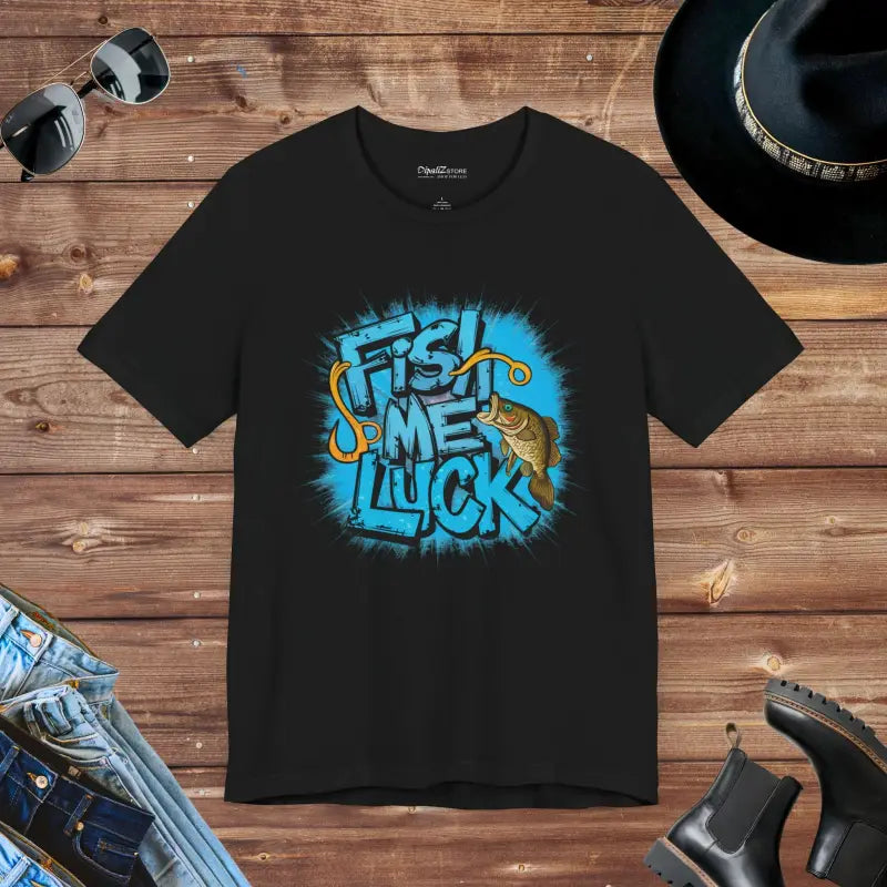 Unisex Jersey Short Sleeve Tee - Fish Me Luck Music Lover - DipaliZ