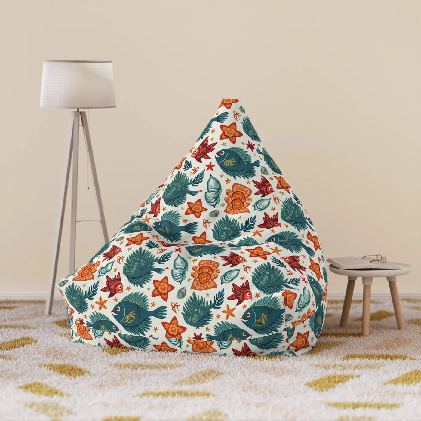 Tropical Bean Bag Chair Cover - Funky Fish Design - DipaliZ