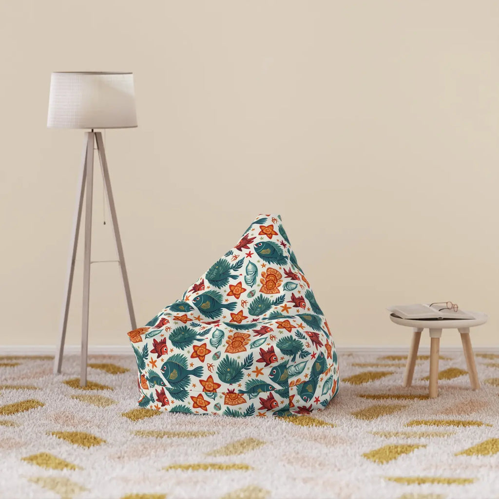 Tropical Bean Bag Chair Cover - Funky Fish Design - DipaliZ