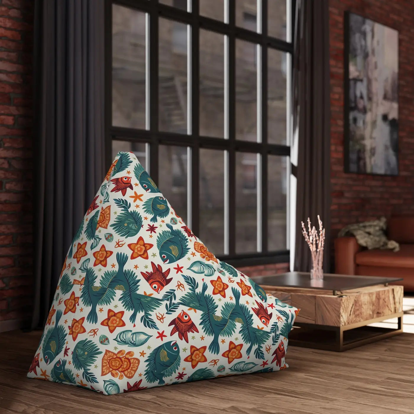 Tropical Bean Bag Chair Cover - Funky Fish Design - DipaliZ