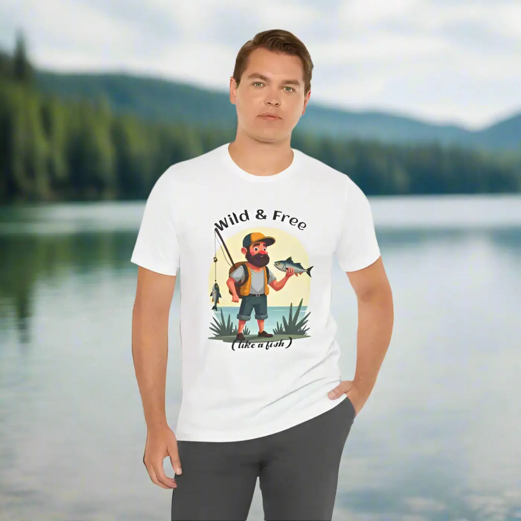 Wild and Free Fisherman Short Sleeve Tee - Unisex Adventure - DipaliZ