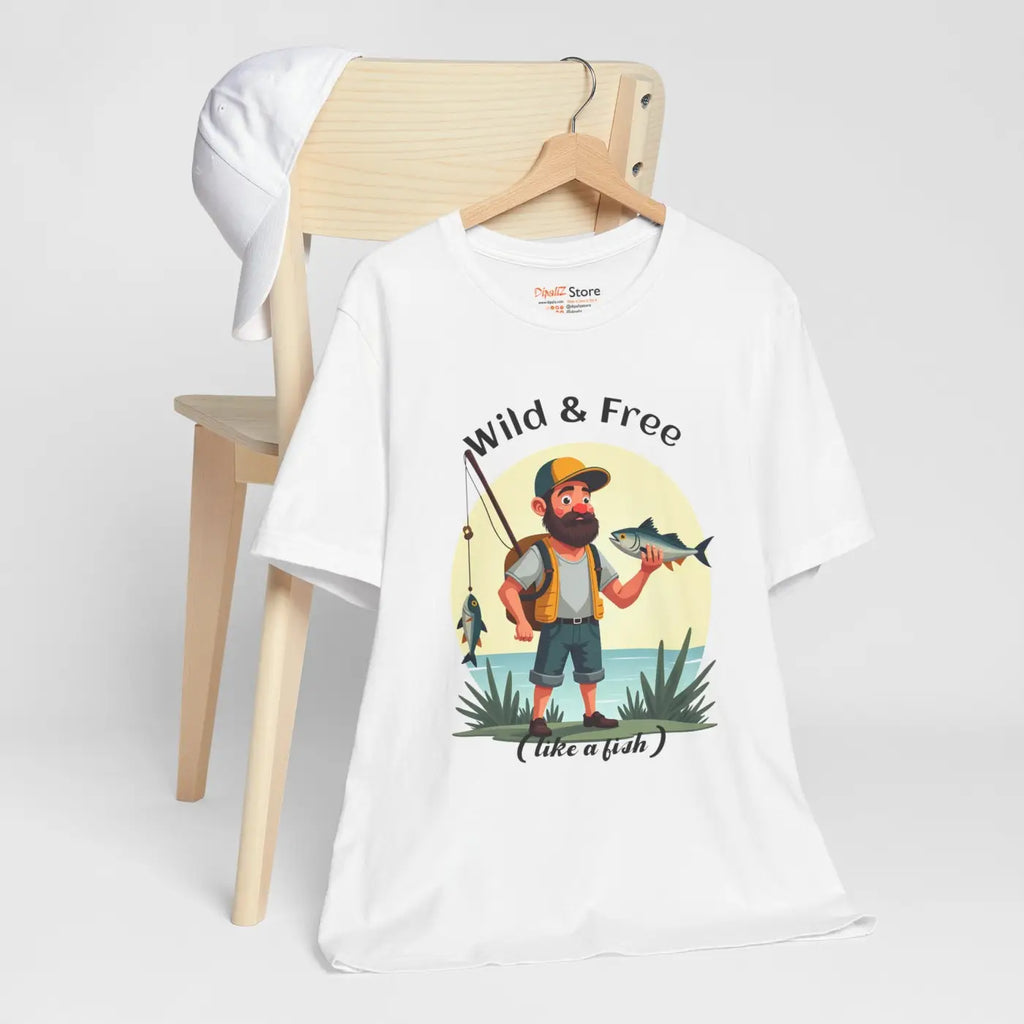 Wild and Free Fisherman Short Sleeve Tee - Unisex Adventure - DipaliZ