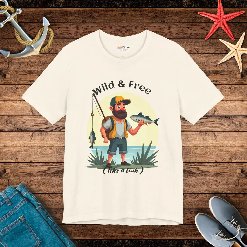 Wild and Free Fisherman Short Sleeve Tee - Unisex Adventure - DipaliZ