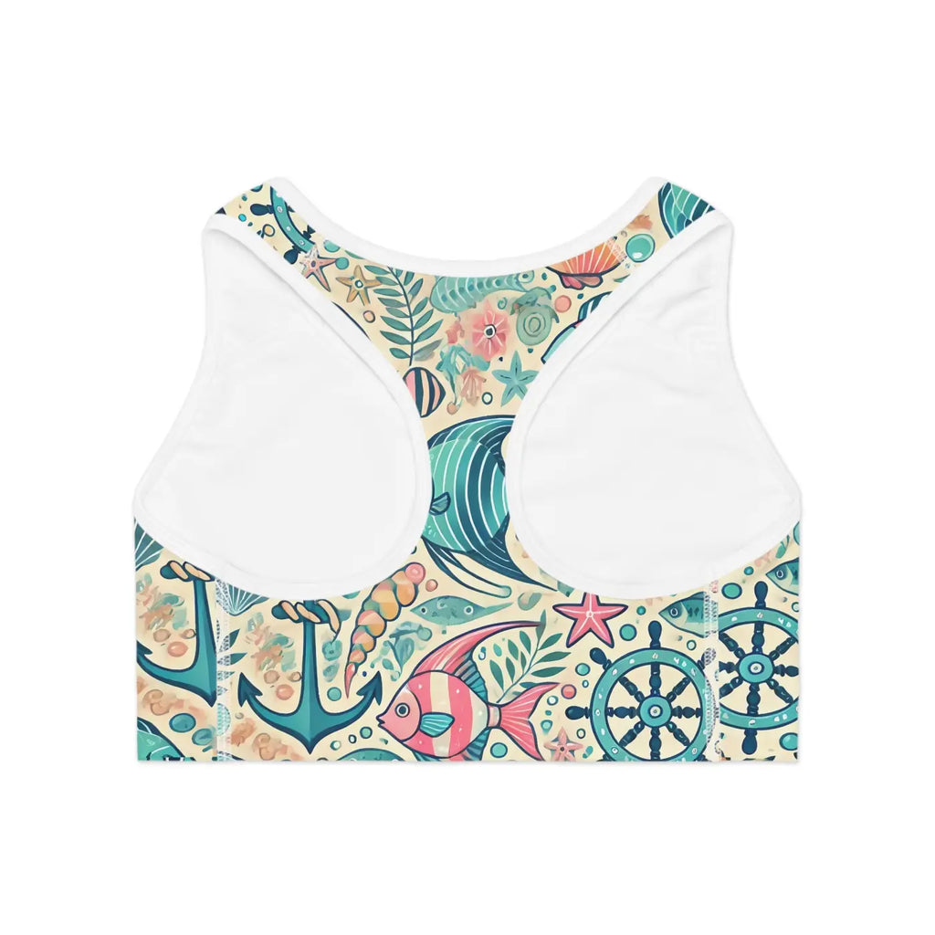 Fish-Themed Sports Bra - Activewear for Women - DipaliZ