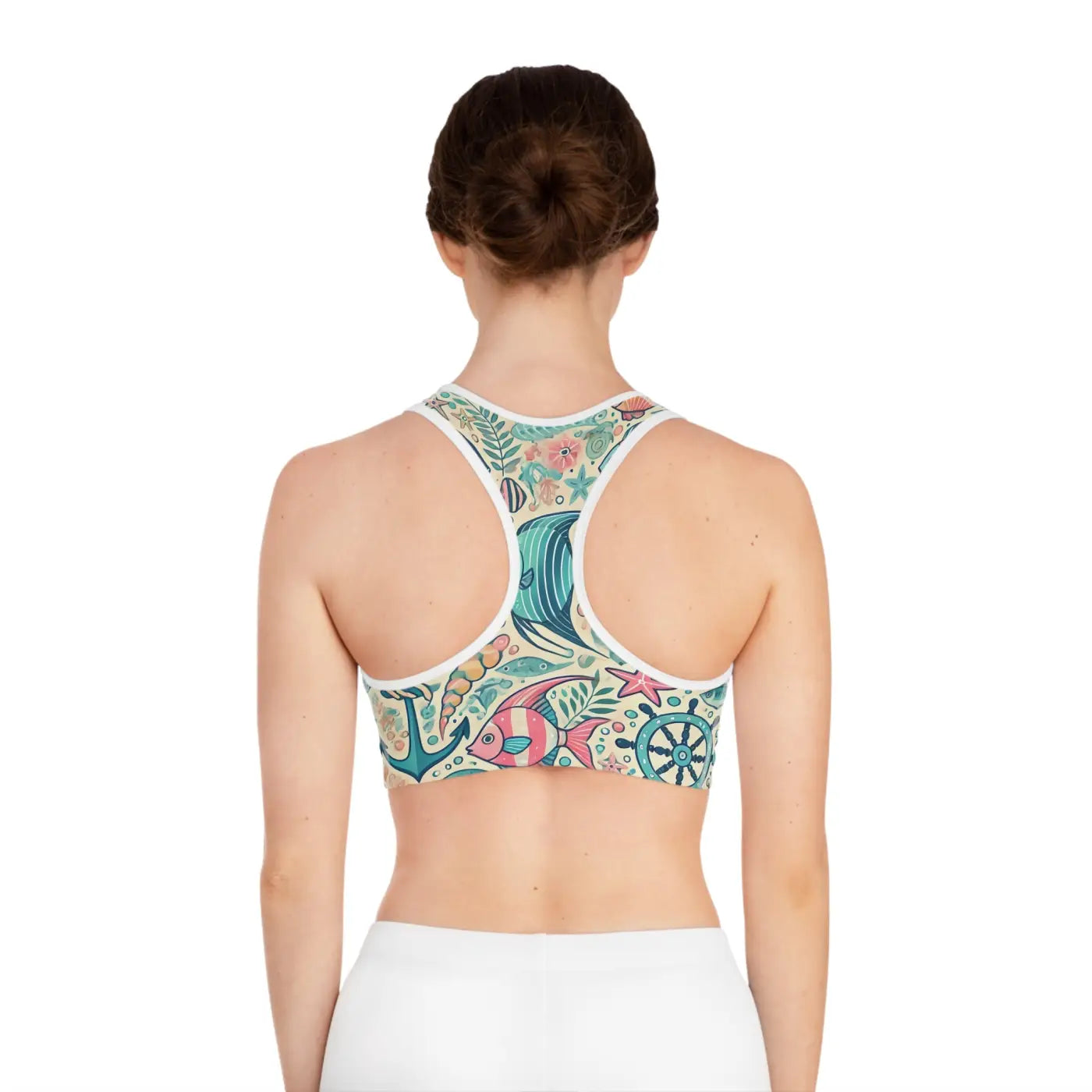 Fish-Themed Sports Bra - Activewear for Women - DipaliZ