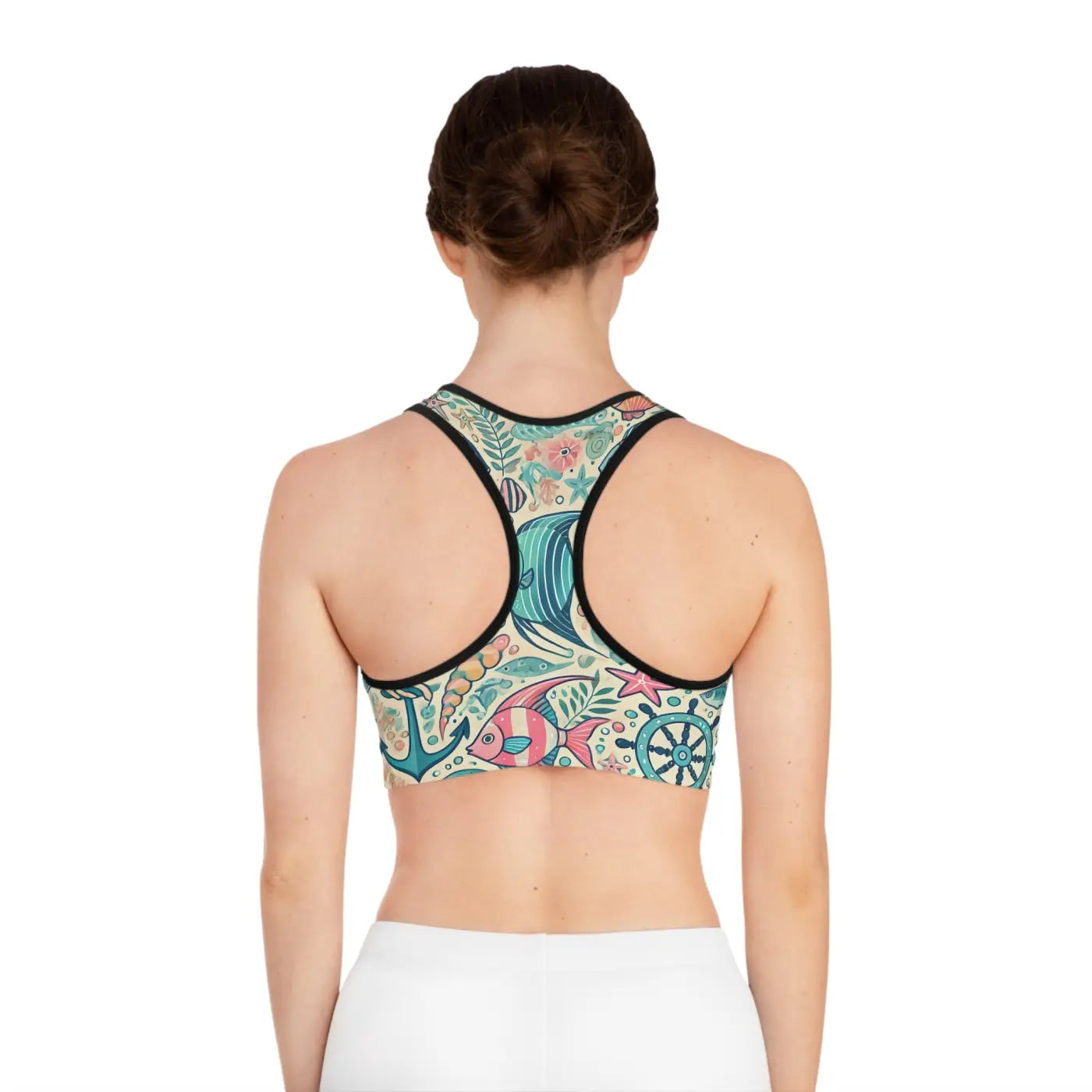 Fish-Themed Sports Bra - Activewear for Women - DipaliZ
