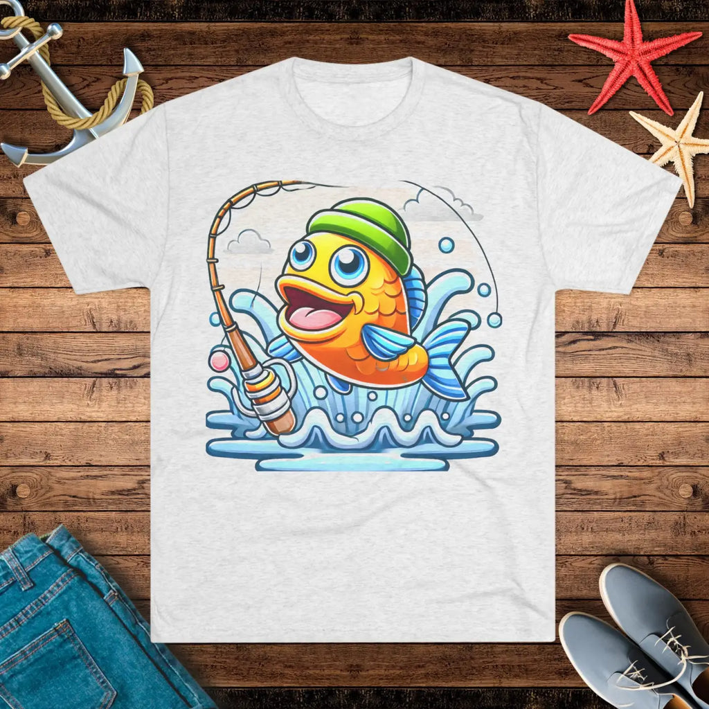 Fishing Fun Unisex Tee - Playful Fish Design - DipaliZ