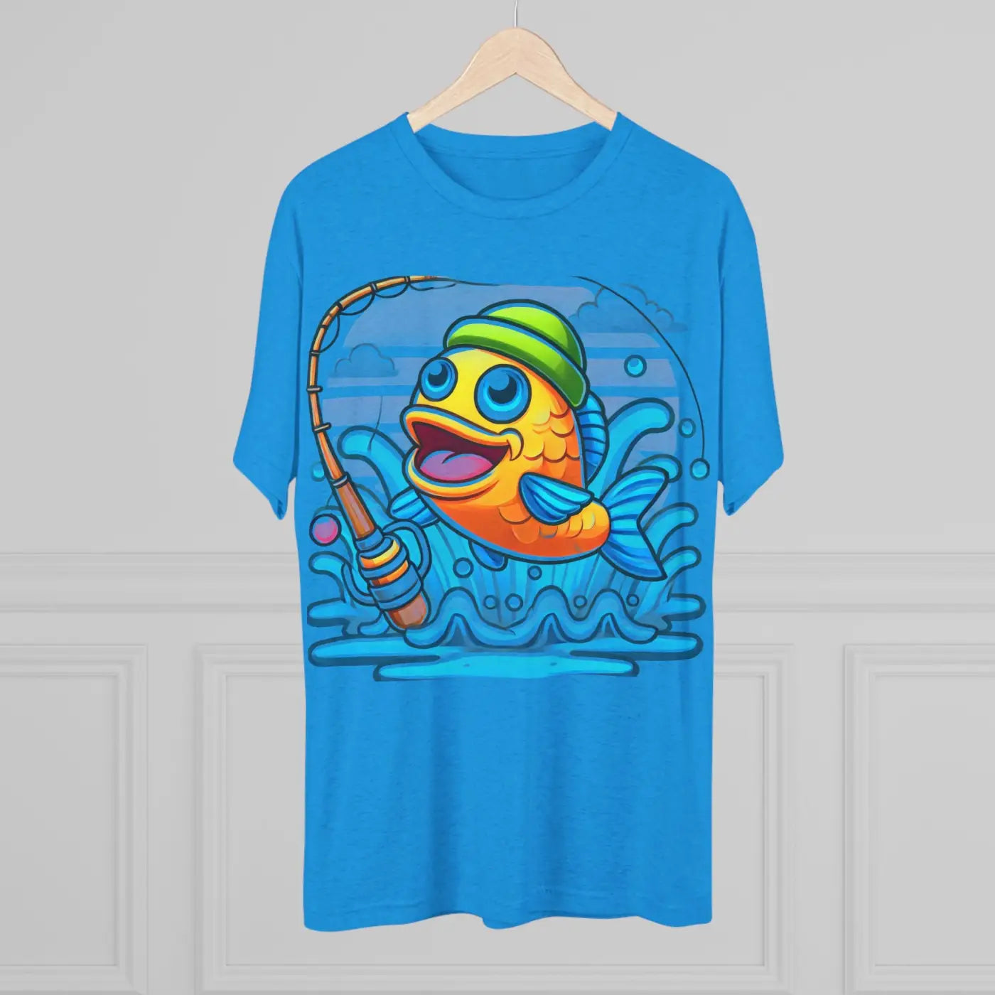 Fishing Fun Unisex Tee - Playful Fish Design - DipaliZ