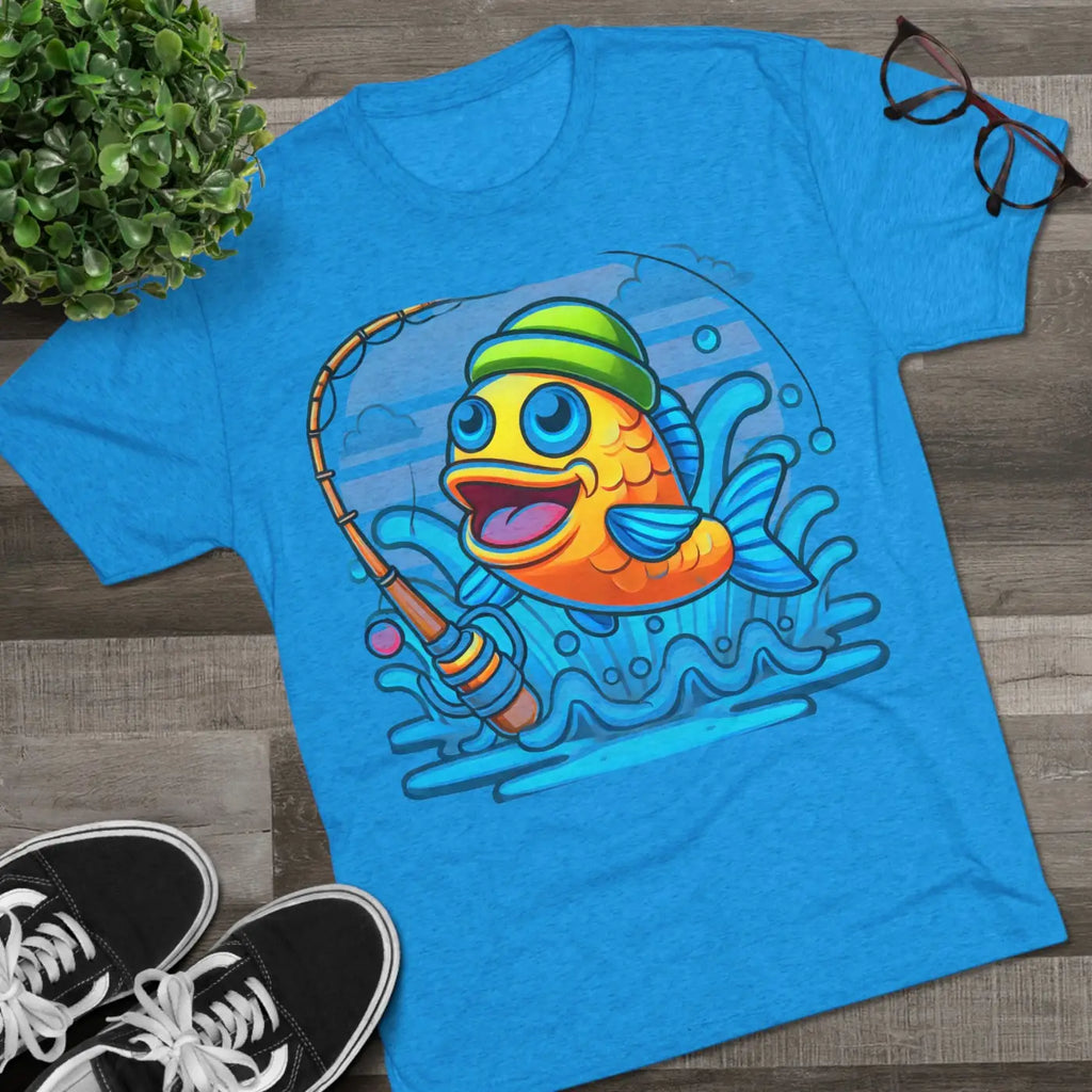 Fishing Fun Unisex Tee - Playful Fish Design - DipaliZ