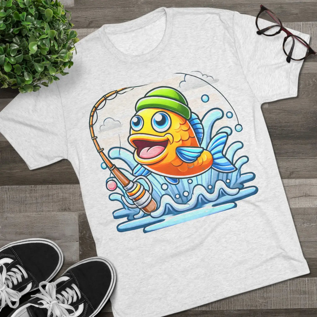 Fishing Fun Unisex Tee - Playful Fish Design - DipaliZ