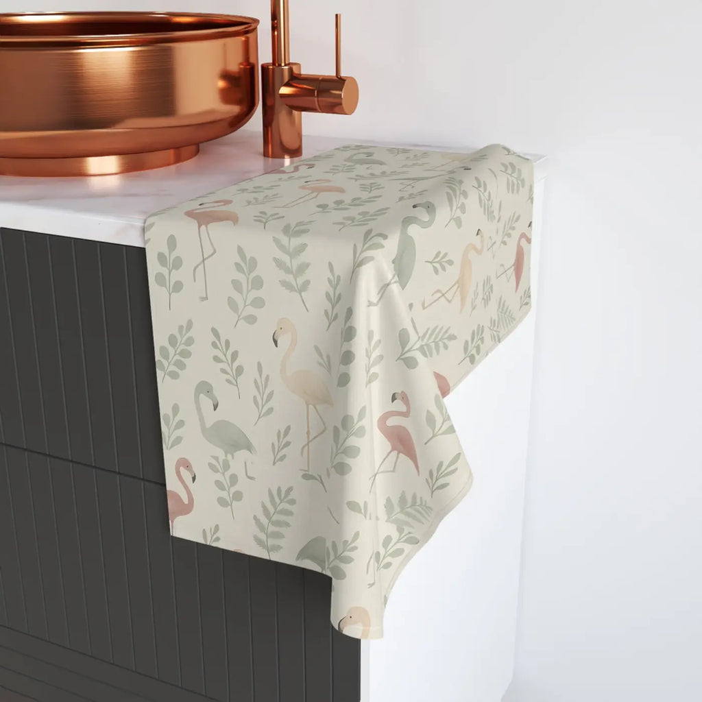 Premium Flamingo Hand Towel - Tropical Kitchen Decor - DipaliZ
