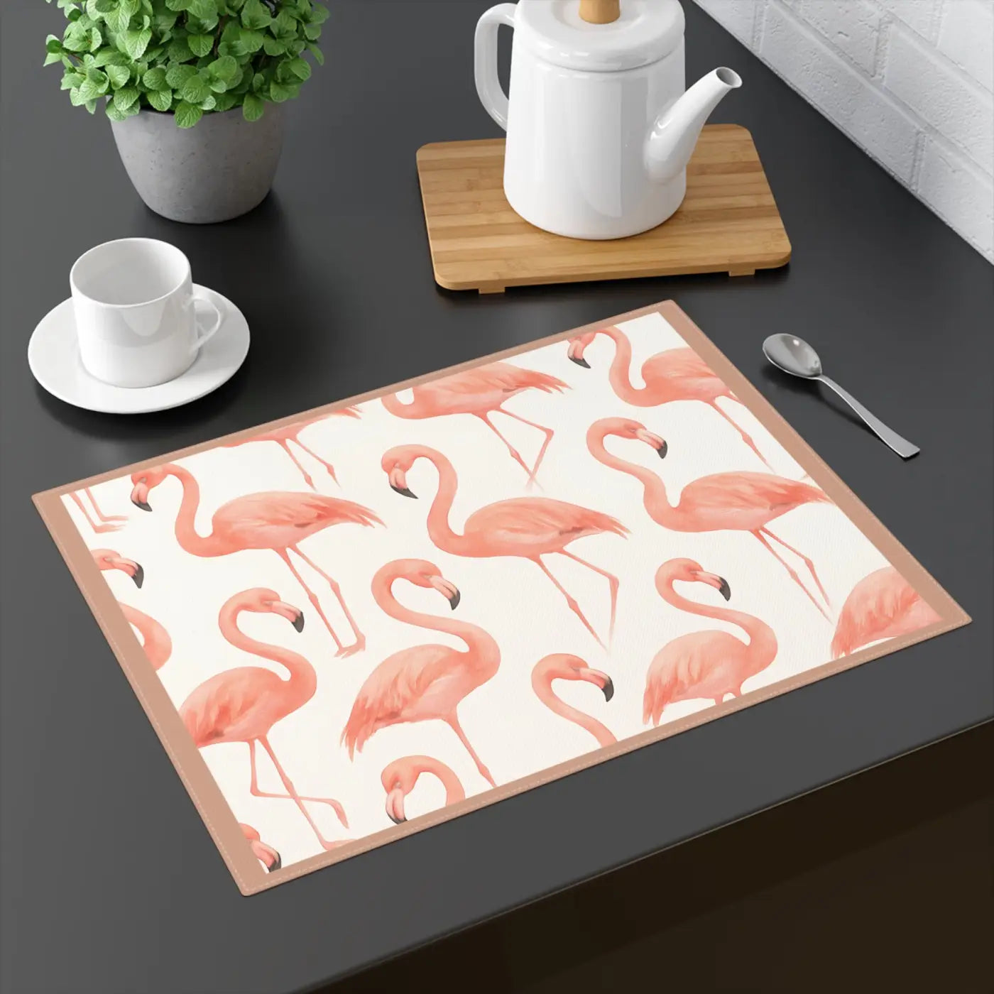 Flamingo Tropical Table Decor Placemat - Summer Dining Mat - DipaliZ