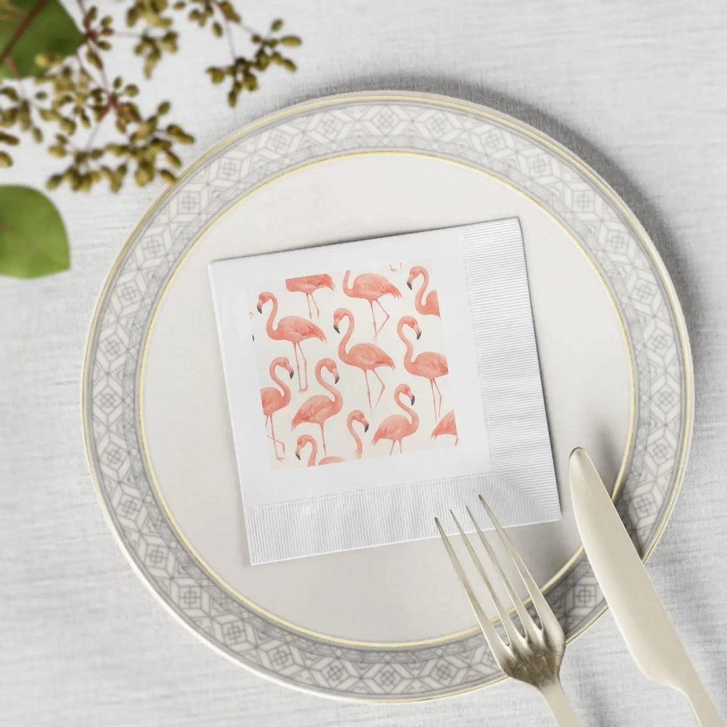 Premium Flamingo Print Cocktail Napkins - Summer Party Decor - DipaliZ