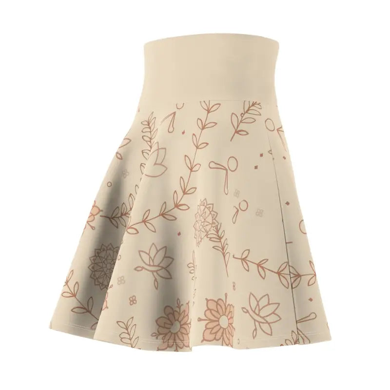 Floral Skater Skirt - Minimal Print Everyday Elegance - DipaliZ