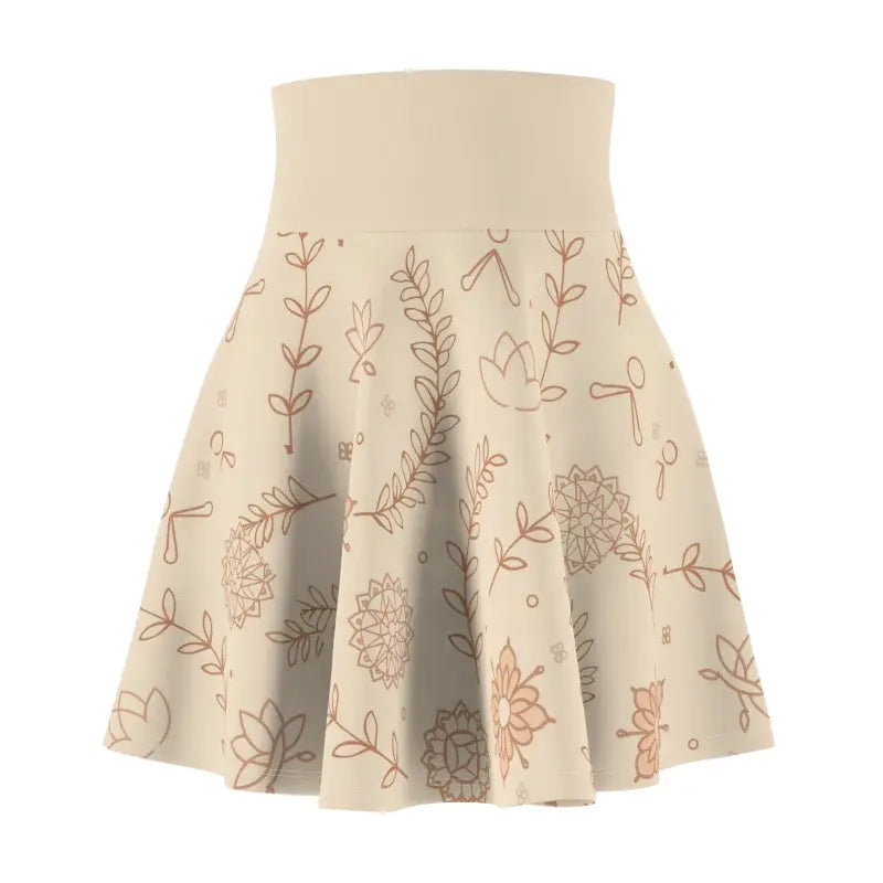 Floral Skater Skirt - Minimal Print Everyday Elegance - DipaliZ