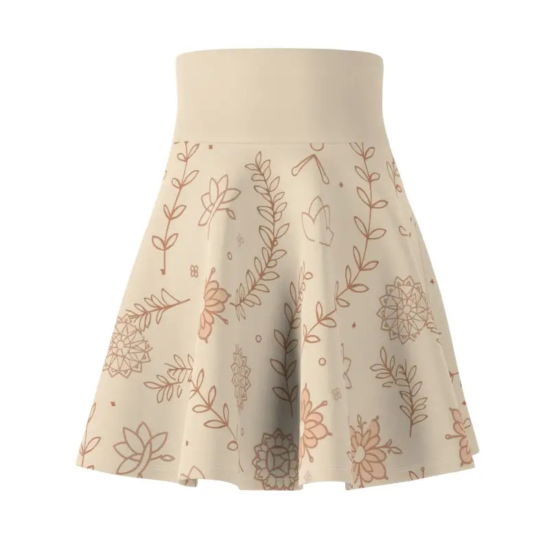 Floral Skater Skirt - Minimal Print Everyday Elegance - DipaliZ