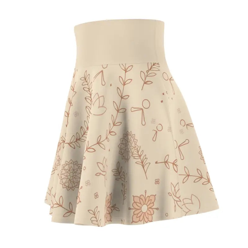 Floral Skater Skirt - Minimal Print Everyday Elegance - DipaliZ