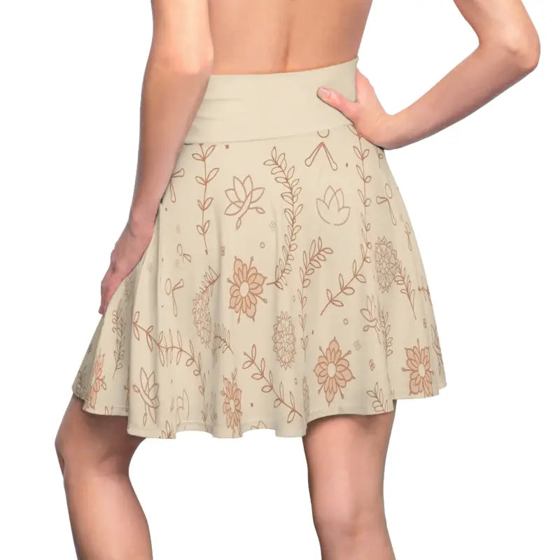 Floral Skater Skirt - Minimal Print Everyday Elegance - DipaliZ