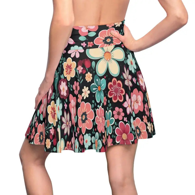 Floral Skater Skirt - Vibrant Pattern Design - DipaliZ