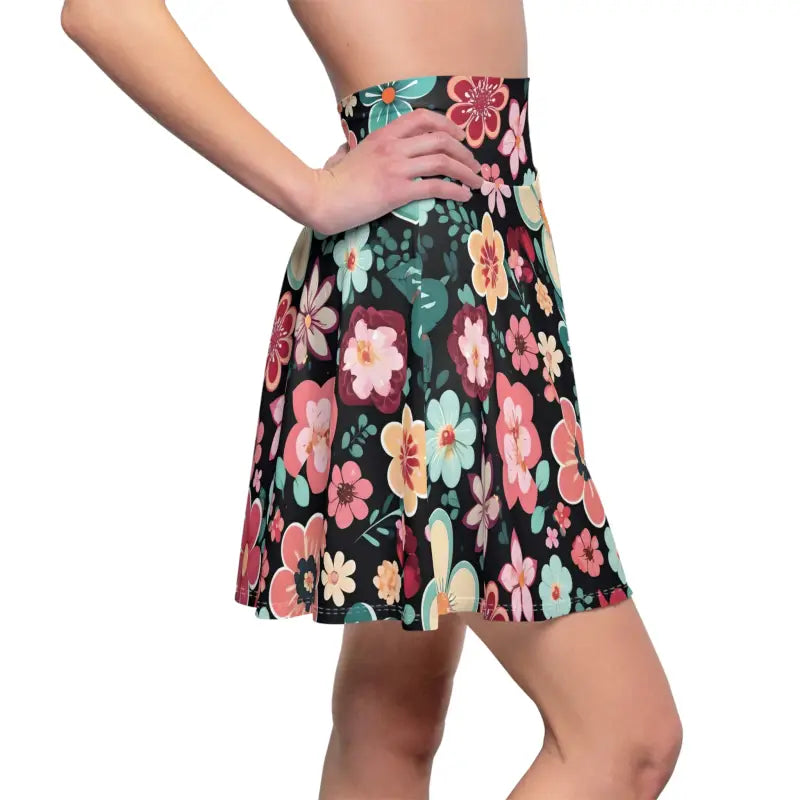 Floral Skater Skirt - Vibrant Pattern Design - DipaliZ