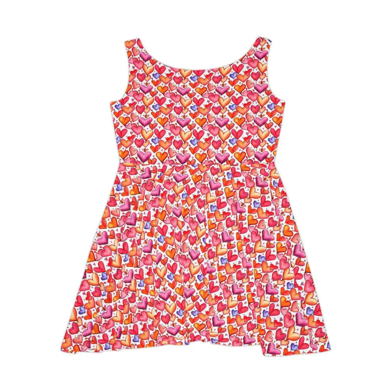 Red Skater Dress - Flattering Flair Silhouette - DipaliZ