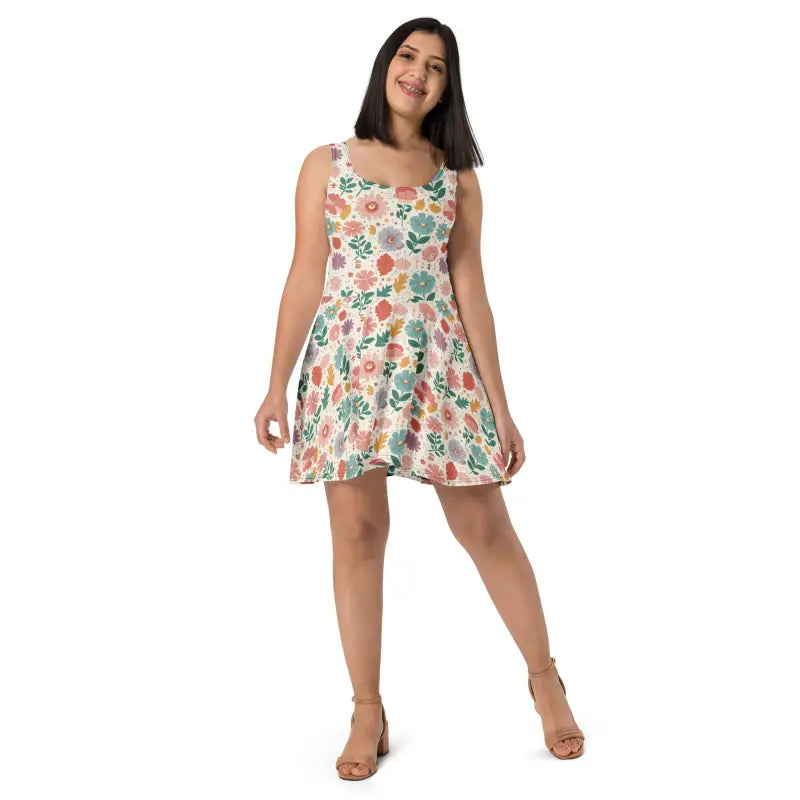 Sleeveless Skater Dress - Flared Flirty Silhouette - DipaliZ