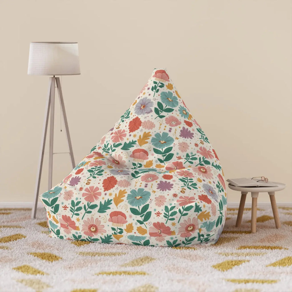 Floral Bean Bag Cover - Durable Polyester - DipaliZ