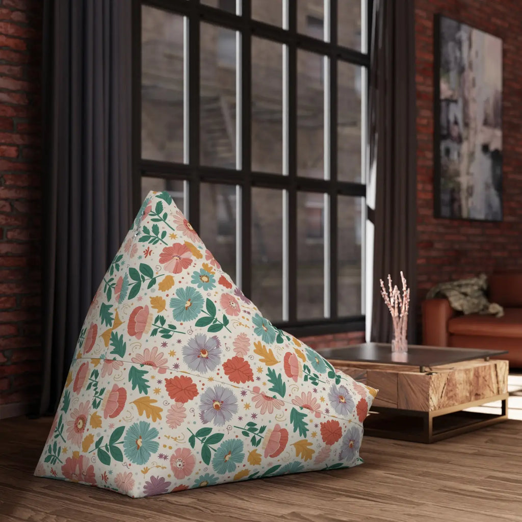 Floral Bean Bag Cover - Durable Polyester - DipaliZ