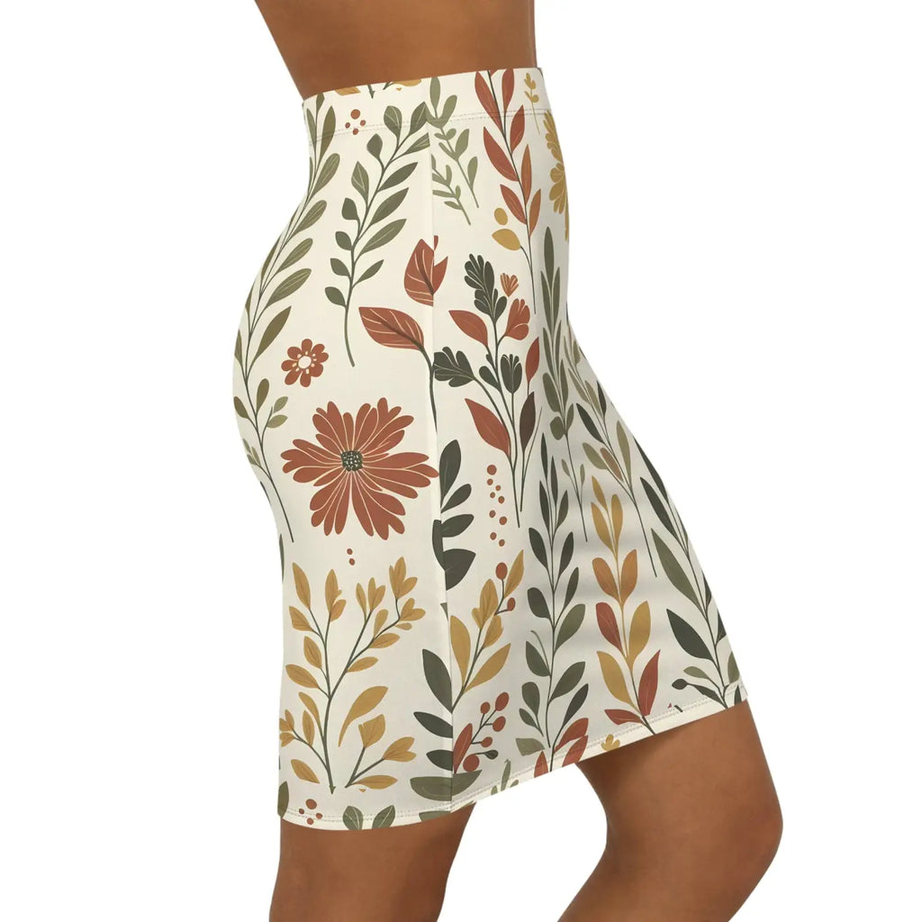 Vibrant Floral Midi Pencil Skirt - Spring Ready - DipaliZ