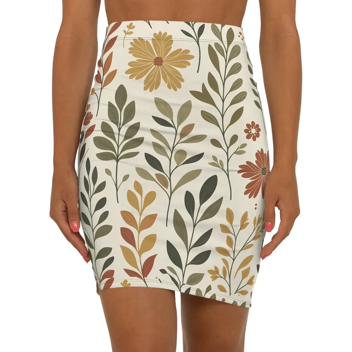 Vibrant Floral Midi Pencil Skirt - Spring Ready - DipaliZ