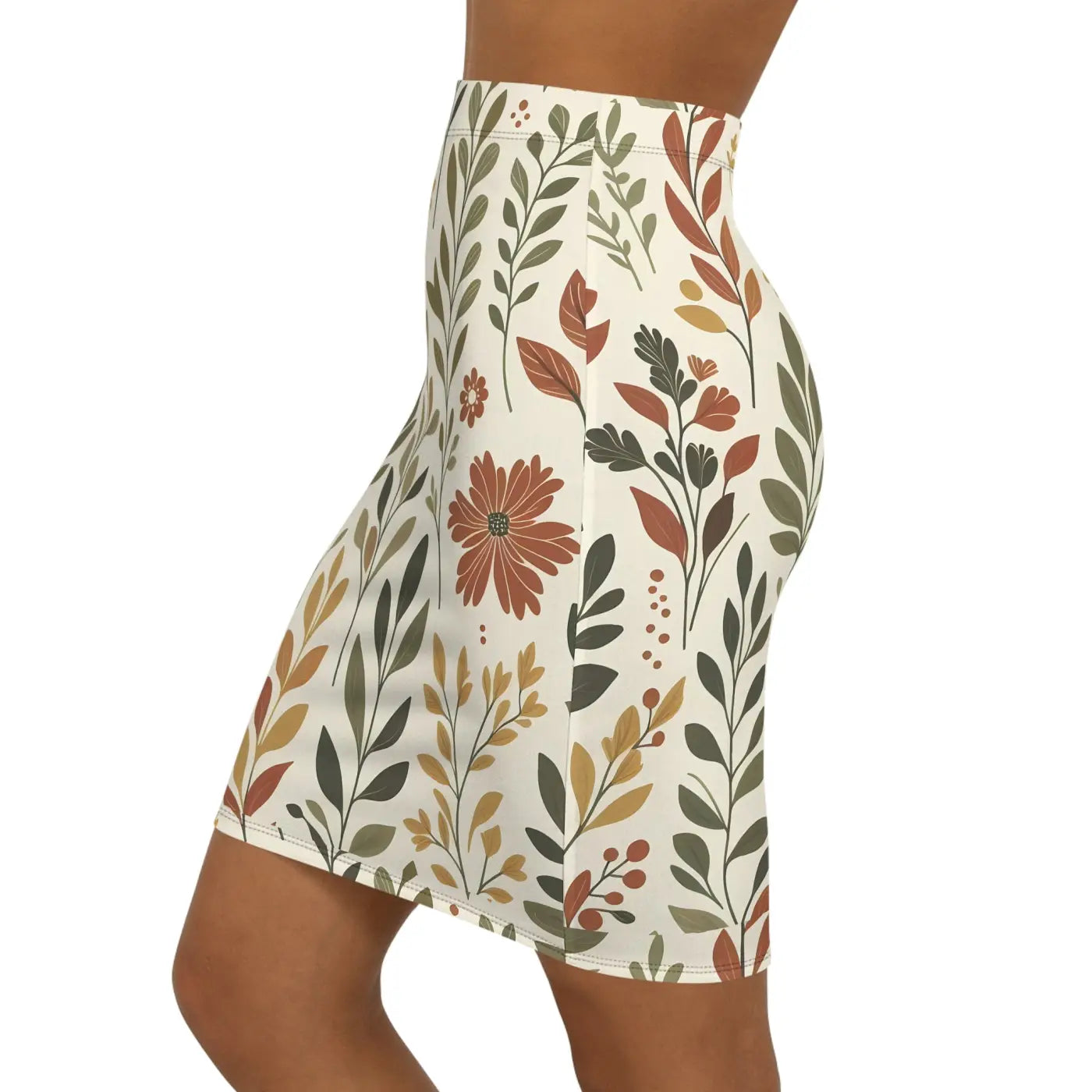 Vibrant Floral Midi Pencil Skirt - Spring Ready - DipaliZ