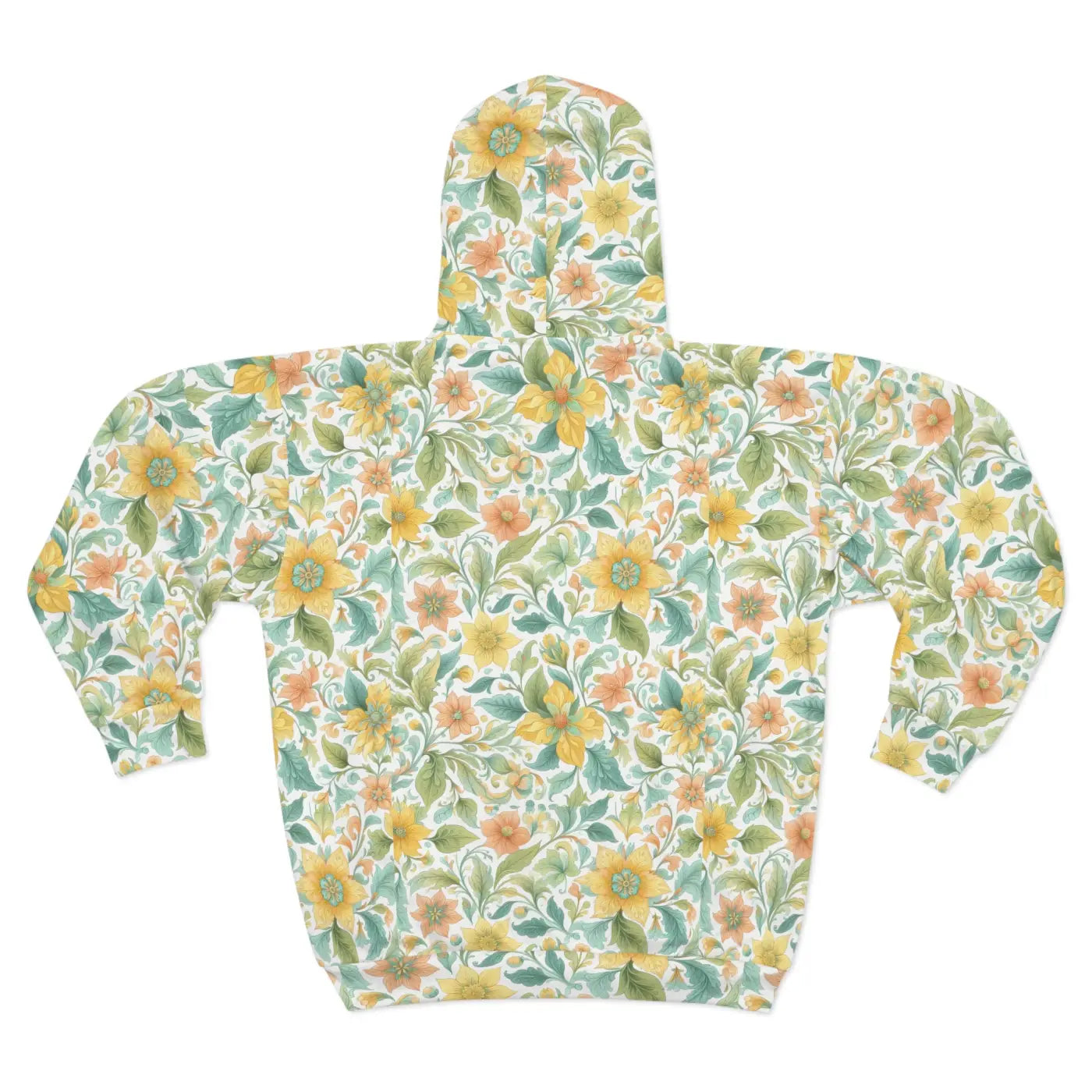 Vibrant Floral Zip Hoodie - Spring Style Boho Comfort - DipaliZ