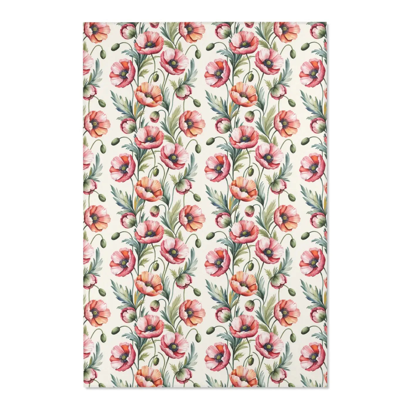 Vintage Poppy Floral Area Rug - Vibrant Charm Home Decor - DipaliZ