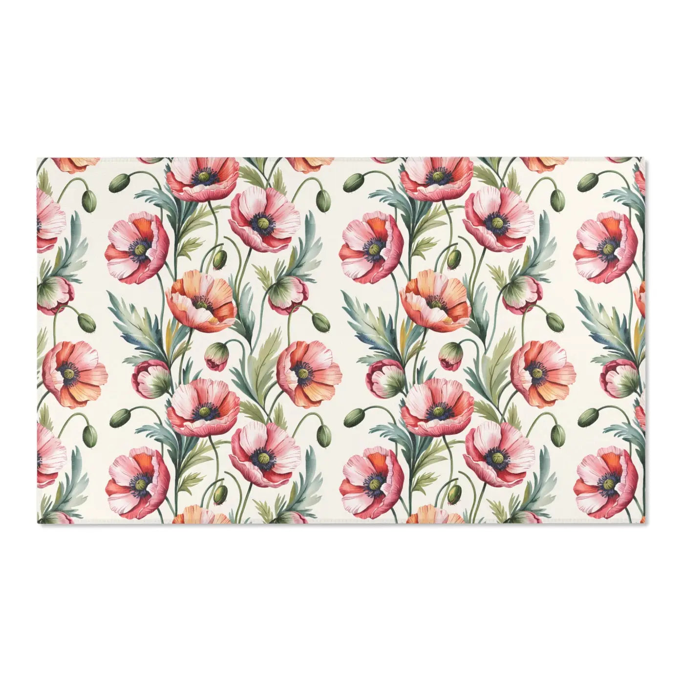 Vintage Poppy Floral Area Rug - Vibrant Charm Home Decor - DipaliZ
