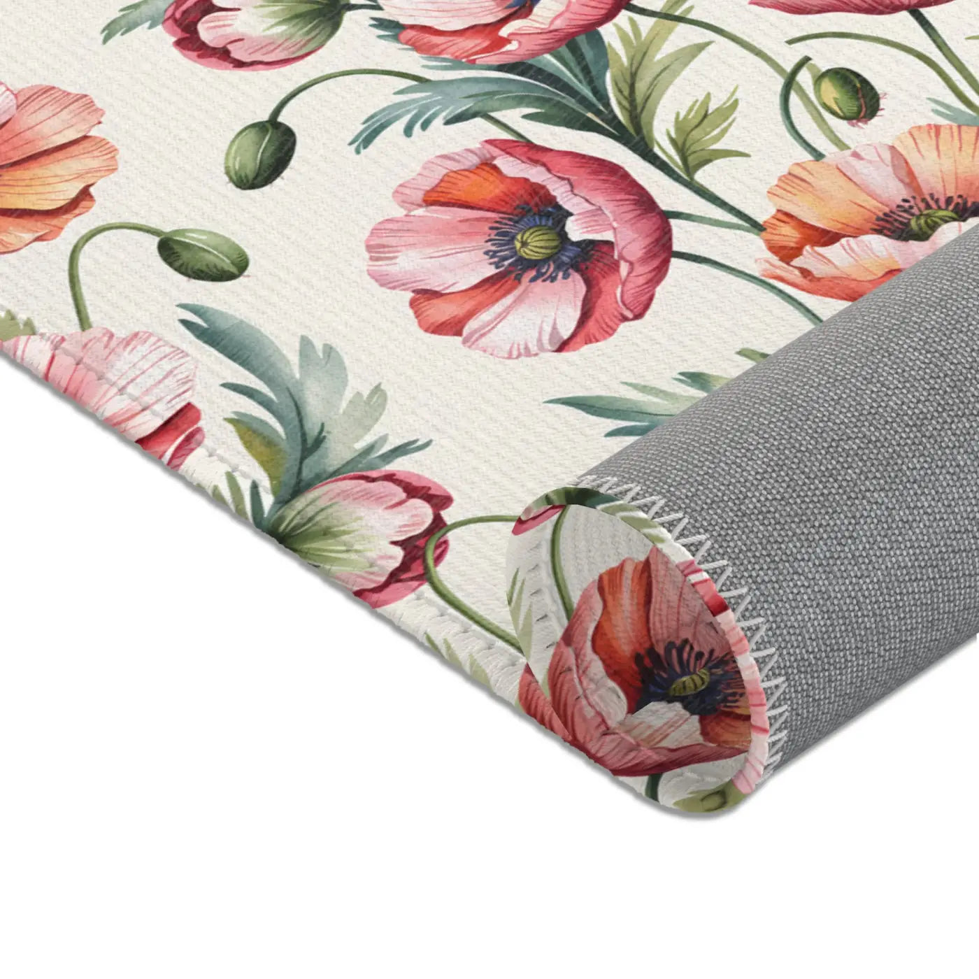 Vintage Poppy Floral Area Rug - Vibrant Charm Home Decor - DipaliZ