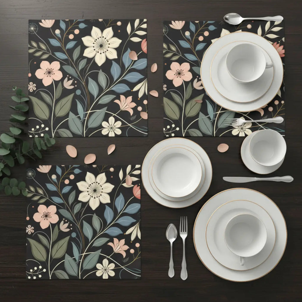 Floral Art Napkin Set, Elegant Table Decor, Kitchen Accessories, Perfect for Weddings, Parties, Home Decor, Gift Ideas