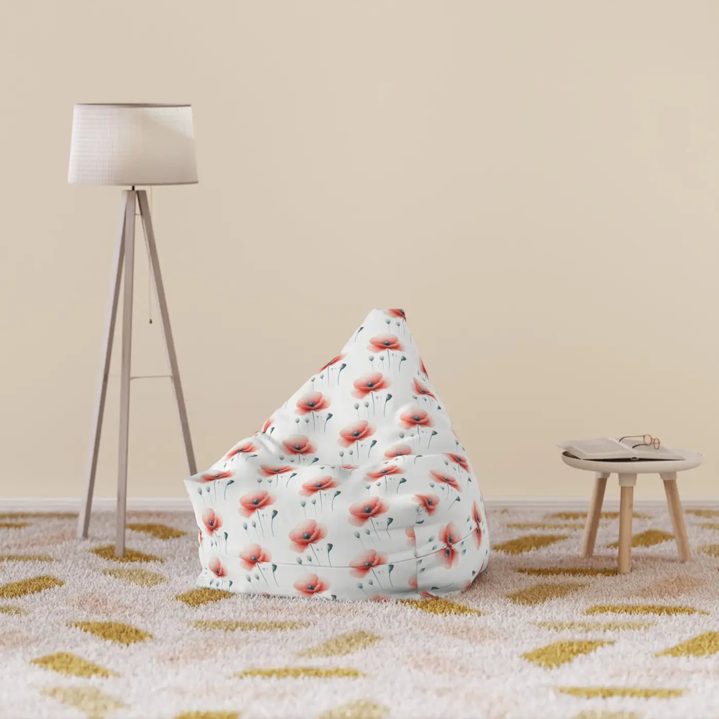 Cozy Floral Bean Bag Chair Cover - Ultra Soft Slipcover - DipaliZ