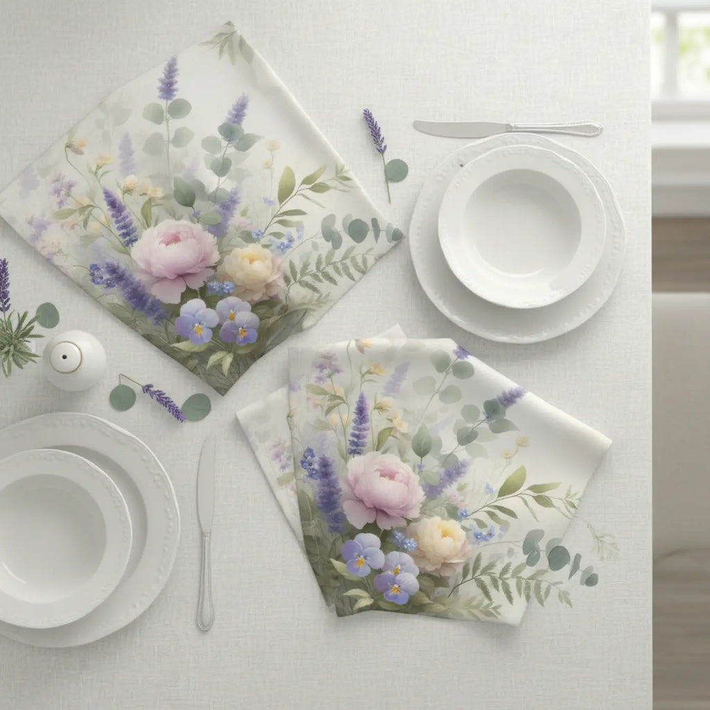 Floral Beauty Napkins Set - Elegant Table Decor for Weddings, Parties, and Everyday Use, Spring Celebrations, Dining Essentials