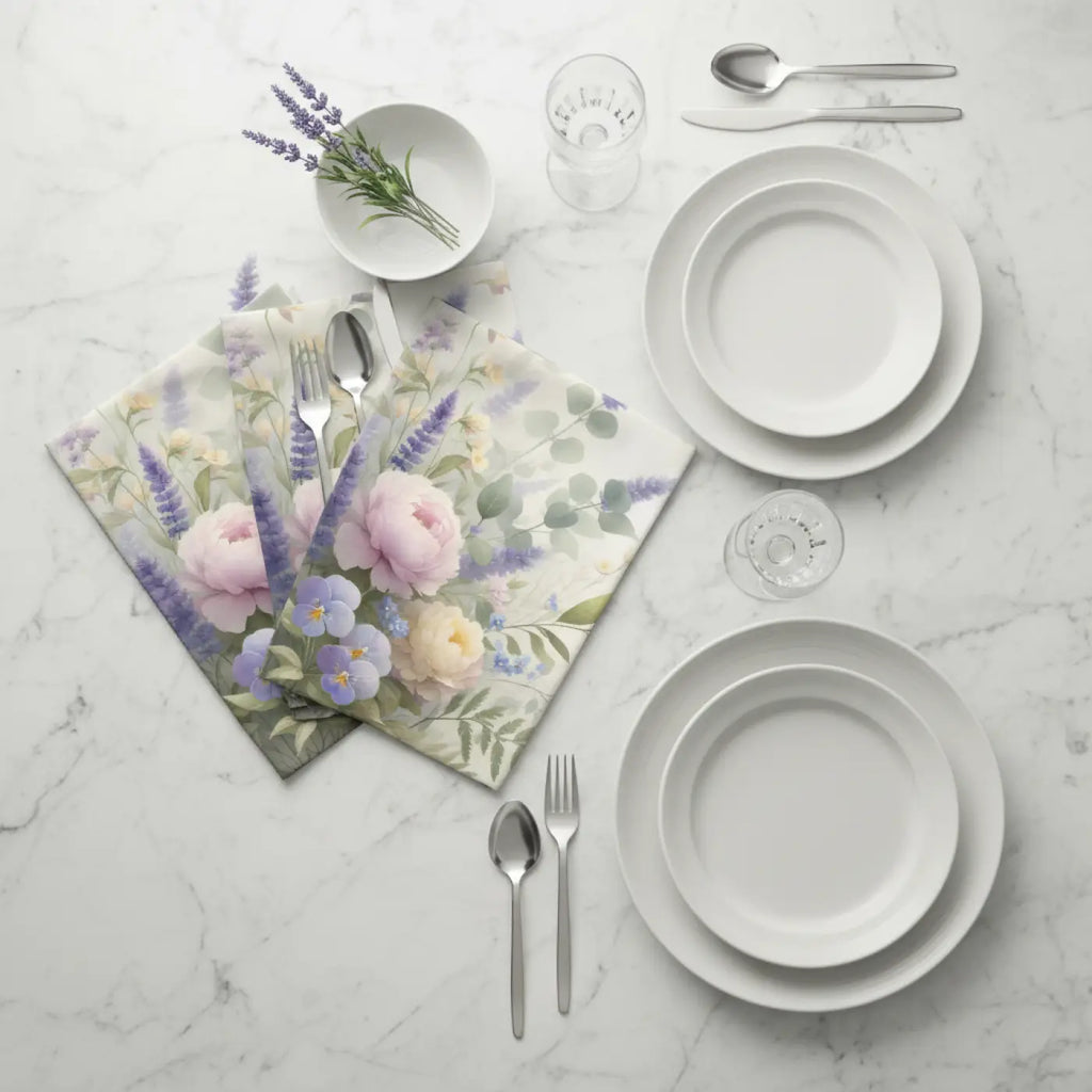 Floral Beauty Napkins Set - Elegant Table Decor for Weddings, Parties, and Everyday Use, Spring Celebrations, Dining Essentials