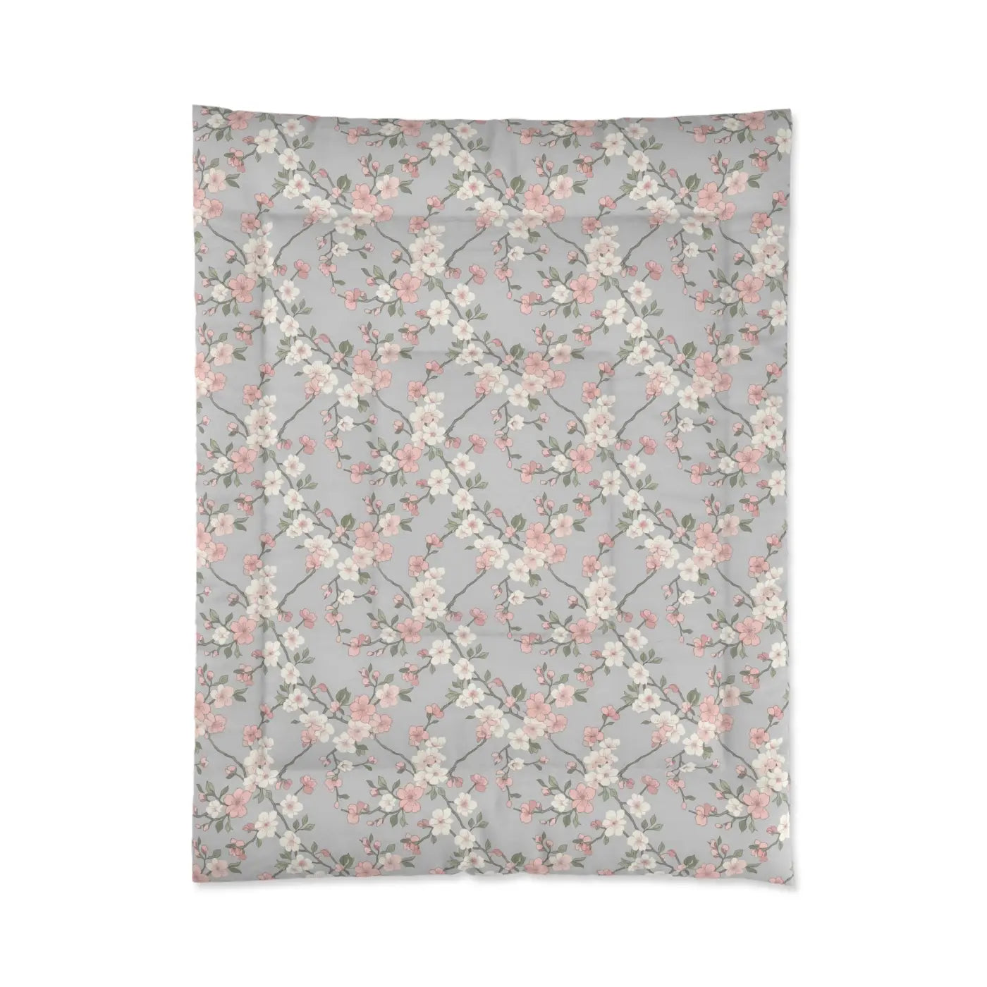 Cherry Blossom Comforter - Pink Floral Bedding - DipaliZ