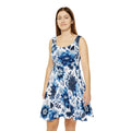 Women's Skater Dress - Floral Blue for Casual Outings - DipaliZ