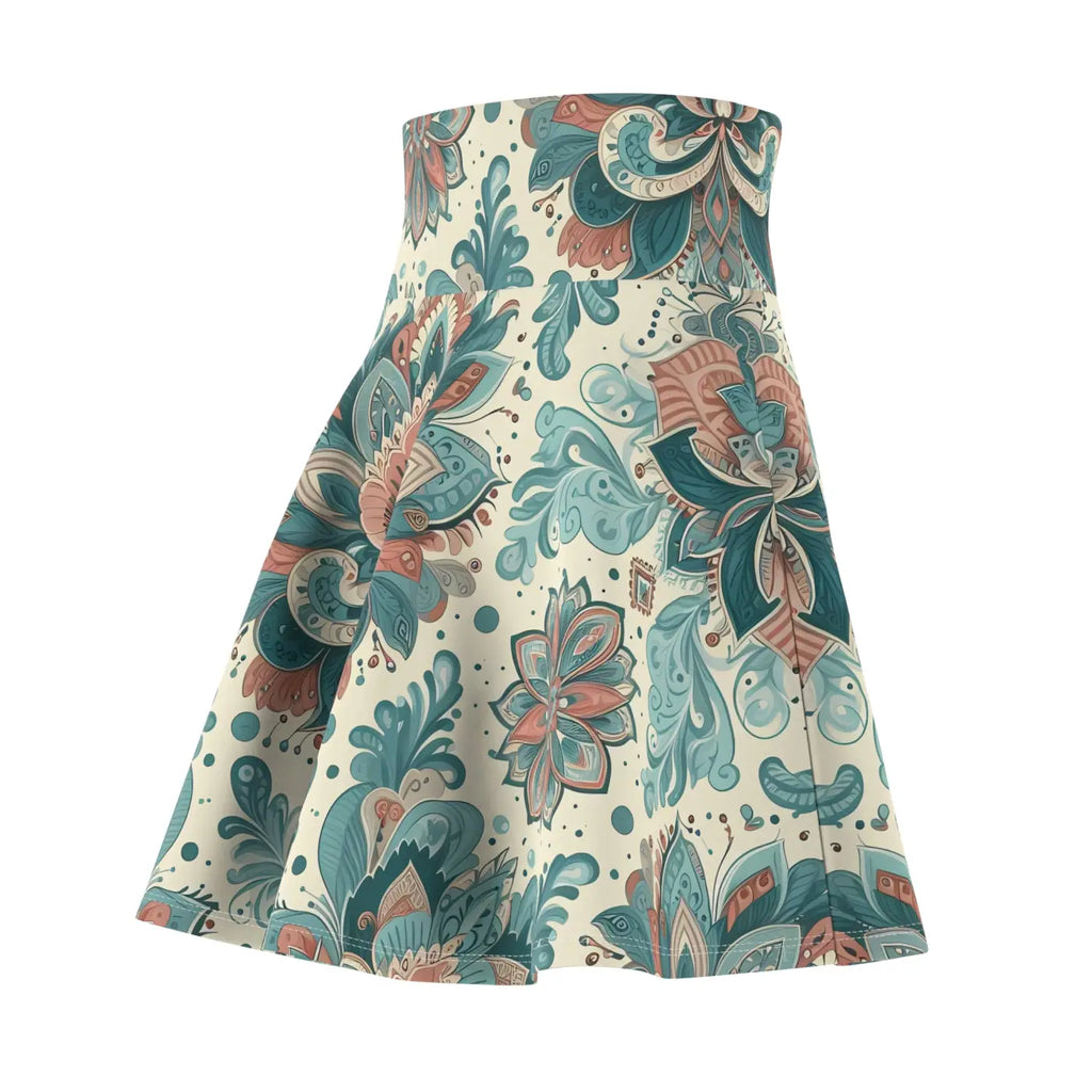 Floral Bohemian Skater Skirt - Vibrant Festival Style - DipaliZ