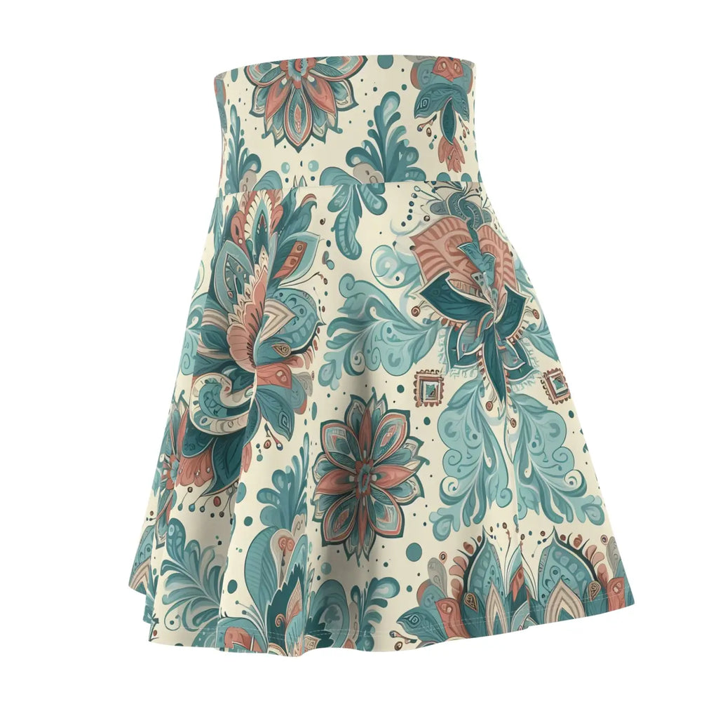 Floral Bohemian Skater Skirt - Vibrant Festival Style - DipaliZ