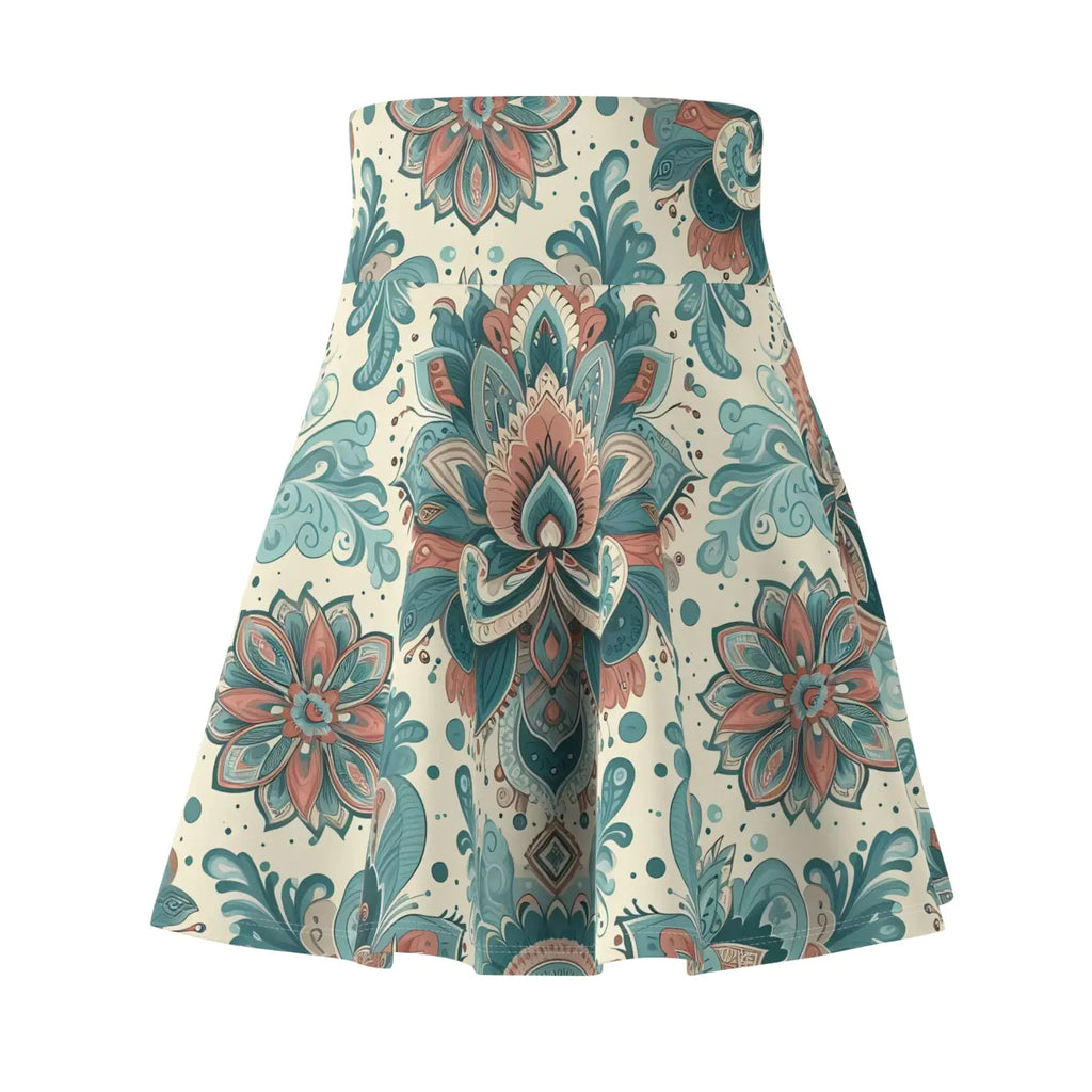 Floral Bohemian Skater Skirt - Vibrant Festival Style - DipaliZ